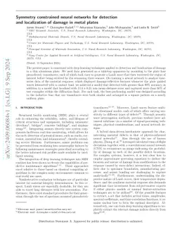 Symmetry constrained neural networks for detection and localization of damage in metal plates