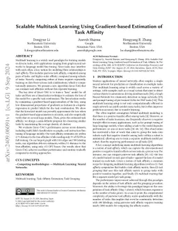 Scalable Multitask Learning Using Gradient-based Estimation of Task
  Affinity