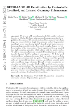 DECOLLAGE: 3D Detailization by Controllable, Localized, and Learned
  Geometry Enhancement