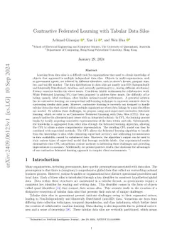 Contrastive Federated Learning with Tabular Data Silos