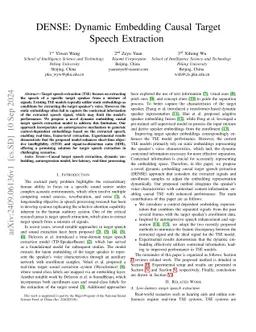DENSE: Dynamic Embedding Causal Target Speech Extraction