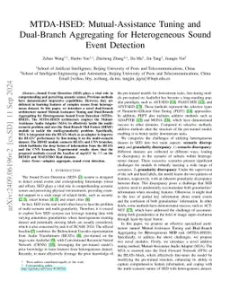 MTDA-HSED: Mutual-Assistance Tuning and Dual-Branch Aggregating for
  Heterogeneous Sound Event Detection