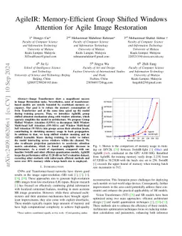 AgileIR: Memory-Efficient Group Shifted Windows Attention for Agile
  Image Restoration