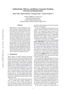 SubRegWeigh: Effective and Efficient Annotation Weighing with Subword Regularization