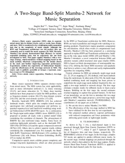 A Two-Stage Band-Split Mamba-2 Network For Music Separation