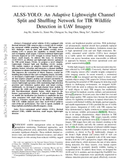 ALSS-YOLO: An Adaptive Lightweight Channel Split and Shuffling Network
  for TIR Wildlife Detection in UAV Imagery
