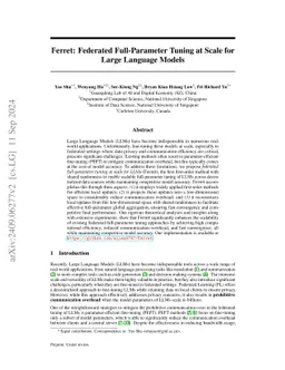 Ferret: Federated Full-Parameter Tuning at Scale for Large Language Models