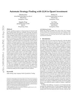 Automate Strategy Finding with LLM in Quant Investment