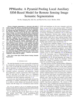 PPMamba: A Pyramid Pooling Local Auxiliary SSM-Based Model for Remote
  Sensing Image Semantic Segmentation