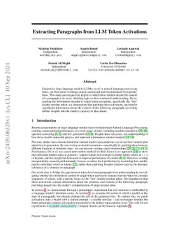 Extracting Paragraphs from LLM Token Activations