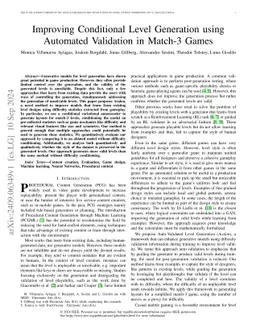 Improving Conditional Level Generation using Automated Validation in
  Match-3 Games