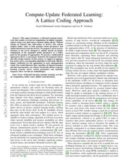 Compute-Update Federated Learning: A Lattice Coding Approach