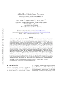 A Likelihood Ratio-Based Approach to Segmenting Unknown Objects