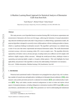 A Machine Learning Based Approach for Statistical Analysis of Detonation
  Cells from Soot Foils