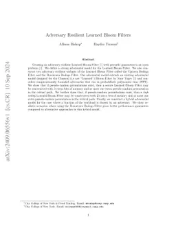 Adversary Resilient Learned Bloom Filters