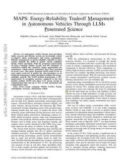 MAPS: Energy-Reliability Tradeoff Management in Autonomous Vehicles
  Through LLMs Penetrated Science