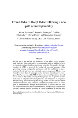 From LIMA to DeepLIMA: following a new path of interoperability