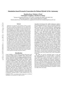 Simulation-based Scenario Generation for Robust Hybrid AI for Autonomy