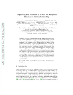 Improving the Precision of CNNs for Magnetic Resonance Spectral Modeling