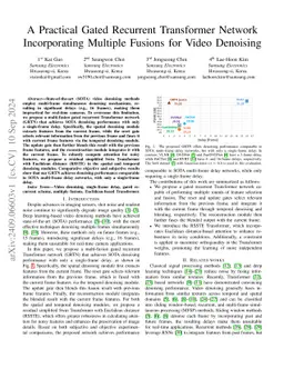 A Practical Gated Recurrent Transformer Network Incorporating Multiple
  Fusions for Video Denoising