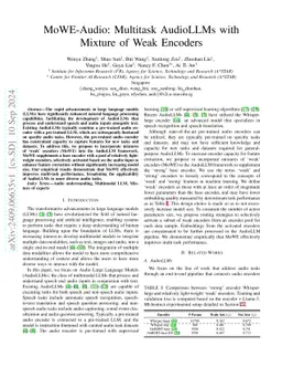 MoWE-Audio: Multitask AudioLLMs with Mixture of Weak Encoders