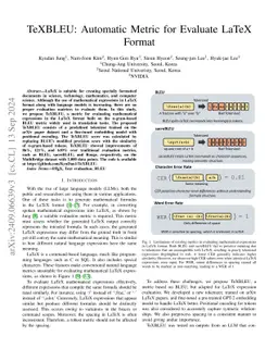 TeXBLEU: Automatic Metric for Evaluate LaTeX Format