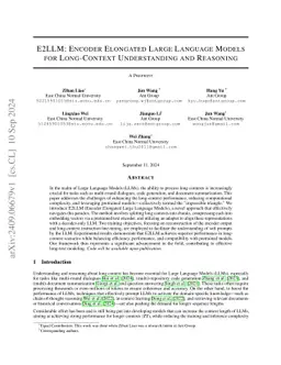 E2LLM: Encoder Elongated Large Language Models for Long-Context Understanding and Reasoning