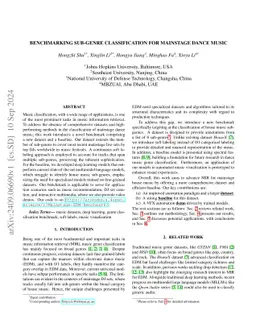 Benchmarking Sub-Genre Classification For Mainstage Dance Music