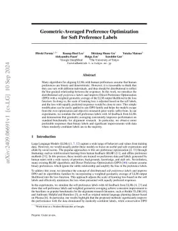 Geometric-Averaged Preference Optimization for Soft Preference Labels