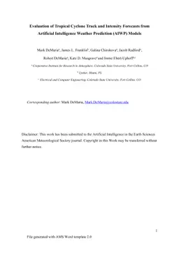 Evaluation of Tropical Cyclone Track and Intensity Forecasts from
  Artificial Intelligence Weather Prediction (AIWP) Models