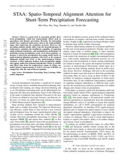 STAA: Spatio-Temporal Alignment Attention for Short-Term Precipitation
  Forecasting