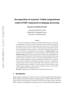 Decomposition of surprisal: Unified computational model of ERP
  components in language processing