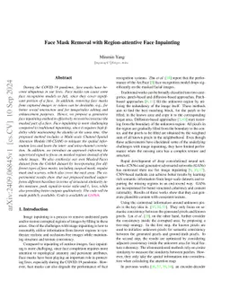 Face Mask Removal with Region-attentive Face Inpainting