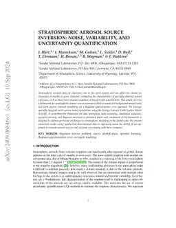 Stratospheric aerosol source inversion: Noise, variability, and
  uncertainty quantification