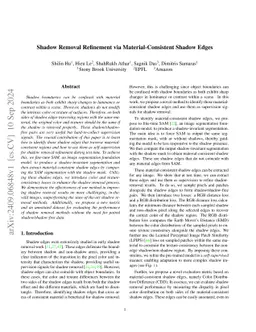 Shadow Removal Refinement via Material-Consistent Shadow Edges