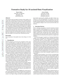 Formative Study for AI-assisted Data Visualization