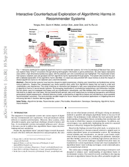 Interactive Counterfactual Exploration of Algorithmic Harms in
  Recommender Systems