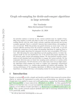 Graph sub-sampling for divide-and-conquer algorithms in large networks