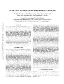The VoiceMOS Challenge 2024: Beyond Speech Quality Prediction