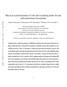 Physical synchronization of soft self-oscillating limbs for fast and autonomous locomotion