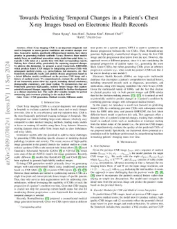 Towards Predicting Temporal Changes in a Patient's Chest X-ray Images based on Electronic Health Records
