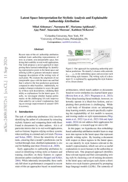 Latent Space Interpretation for Stylistic Analysis and Explainable
  Authorship Attribution