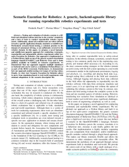 Scenario Execution for Robotics: A generic, backend-agnostic library for
  running reproducible robotics experiments and tests
