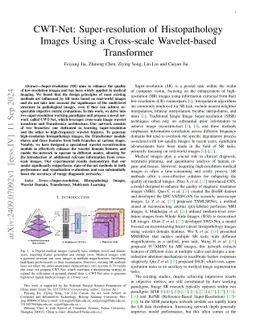 CWT-Net: Super-resolution of Histopathology Images Using a Cross-scale
  Wavelet-based Transformer