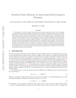 Statistical Finite Elements via Interacting Particle Langevin Dynamics