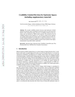 Credibility-Limited Revision for Epistemic Spaces