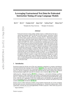 Leveraging Unstructured Text Data for Federated Instruction Tuning of
  Large Language Models
