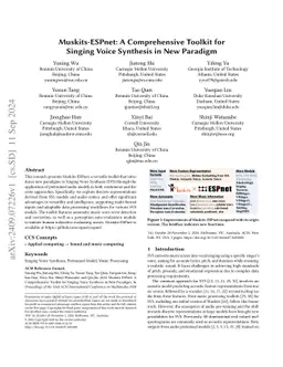 Muskits-ESPnet: A Comprehensive Toolkit for Singing Voice Synthesis in
  New Paradigm
