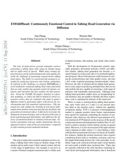 EMOdiffhead: Continuously Emotional Control in Talking Head Generation
  via Diffusion