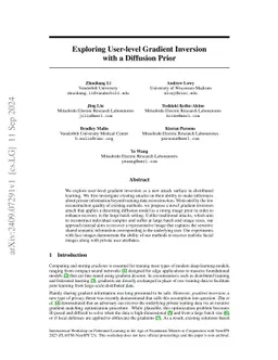 Exploring User-level Gradient Inversion with a Diffusion Prior